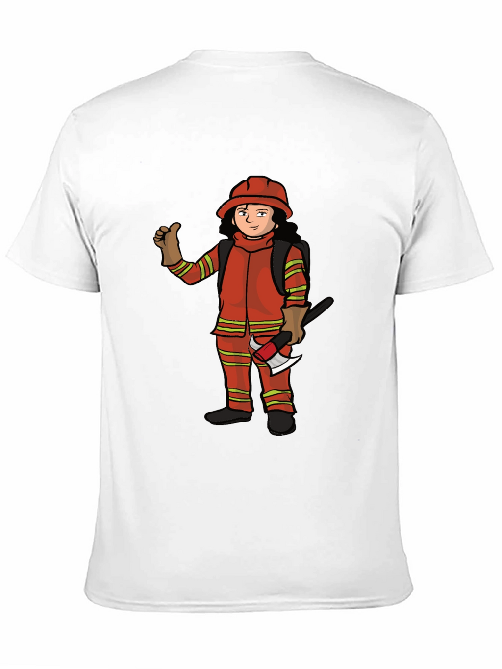 Firefighter Cartoon Graphic T-Shirt