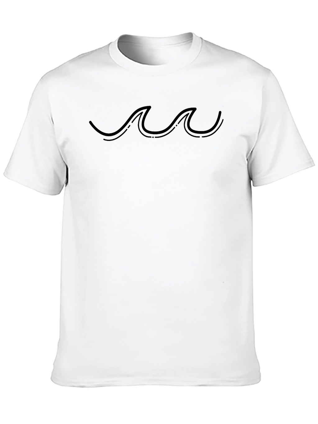 Minimalist Wave Design Black T-Shirt