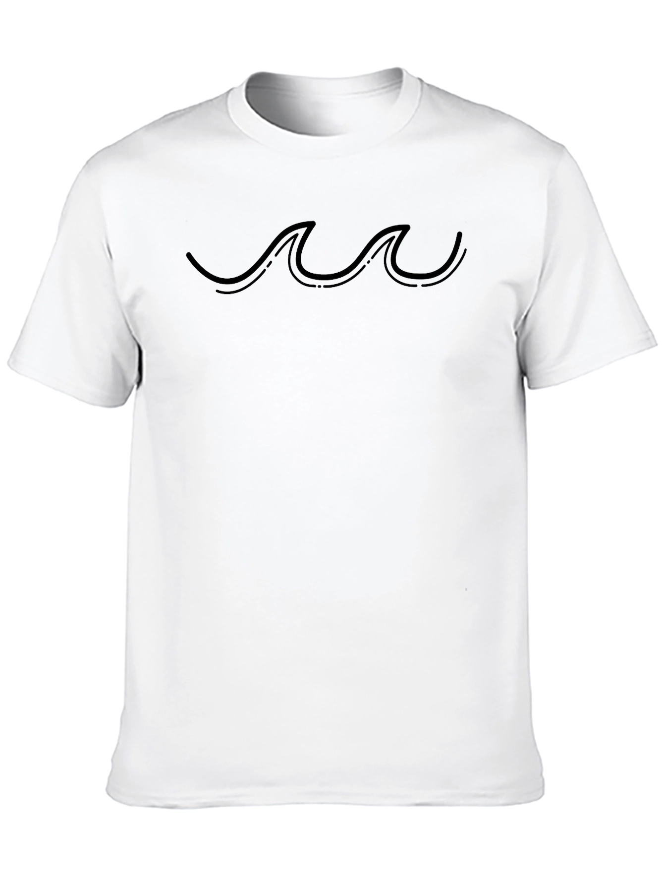 Minimalist Wave Design Black T-Shirt