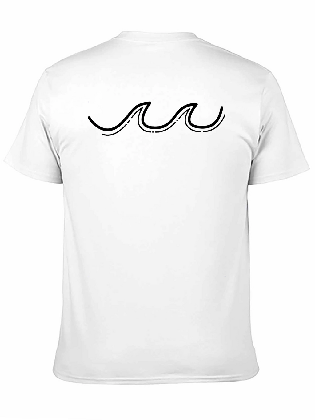 Minimalist Wave Design Black T-Shirt