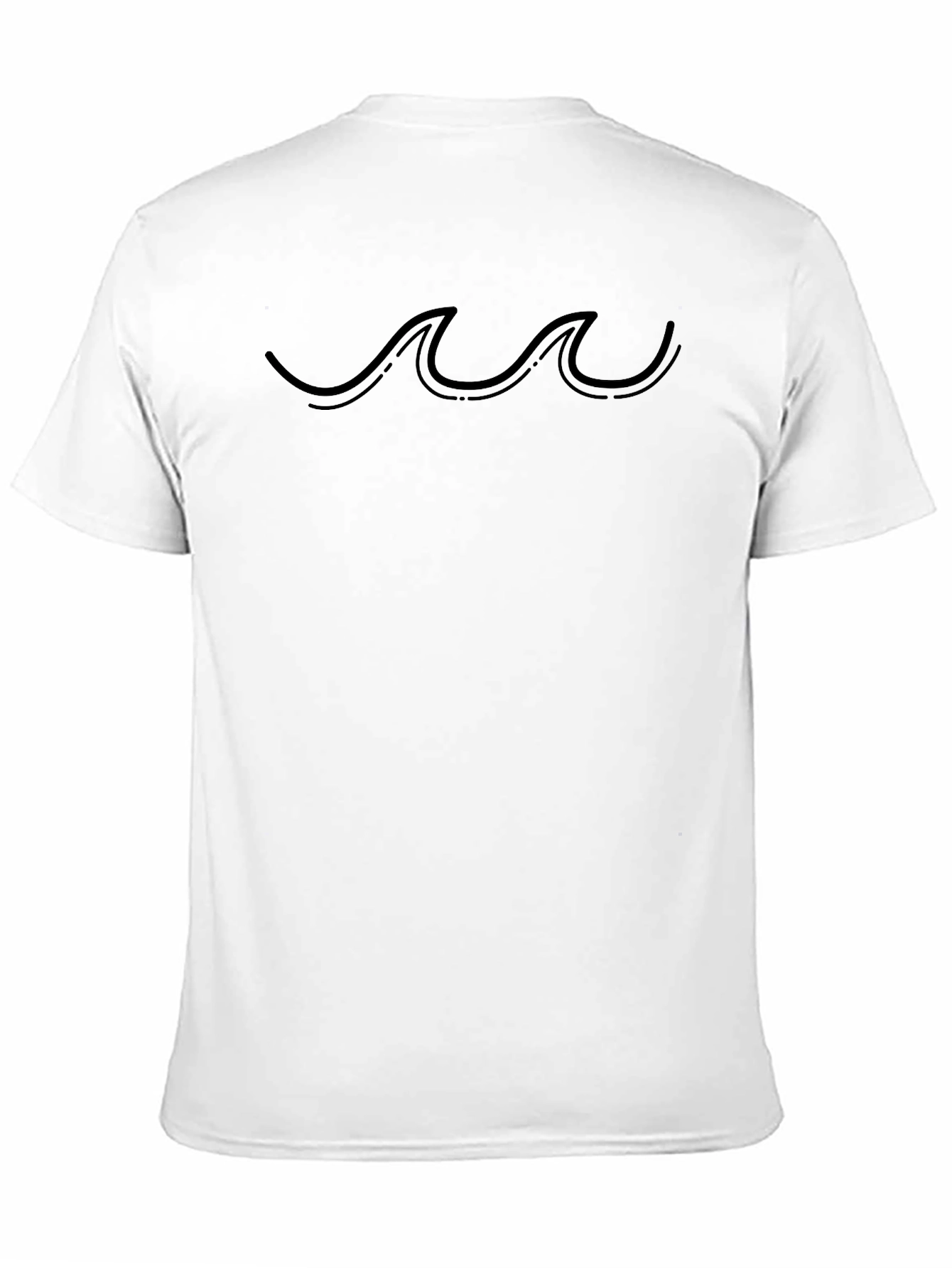 Minimalist Wave Design Black T-Shirt