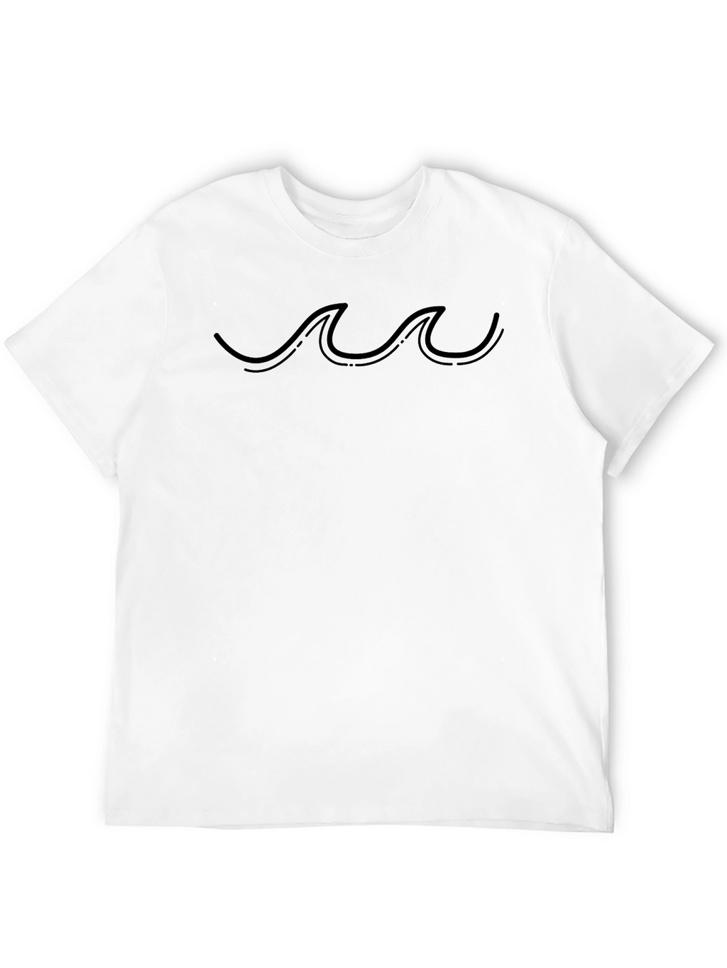 Minimalist Wave Design Black T-Shirt
