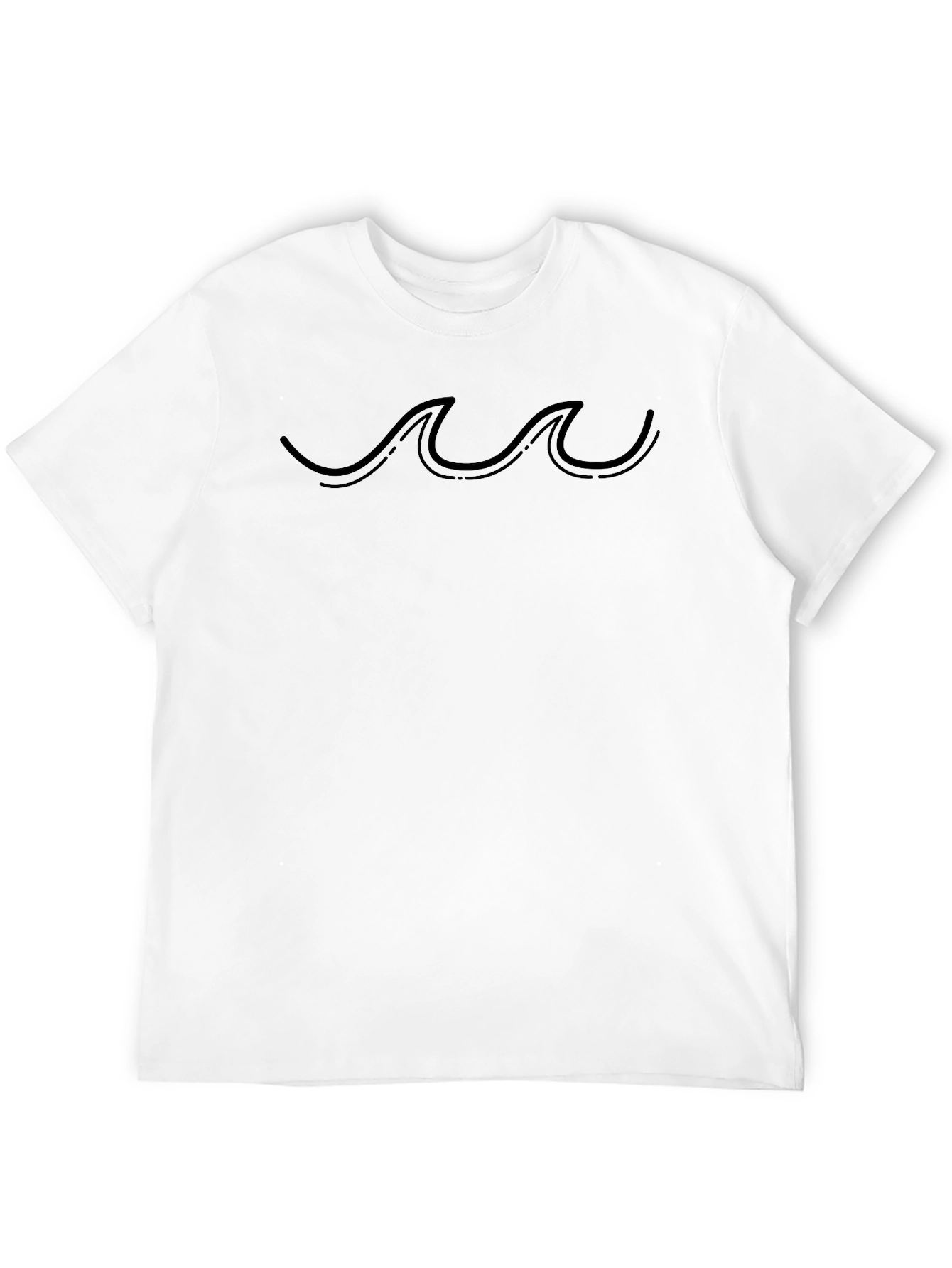 Minimalist Wave Design Black T-Shirt