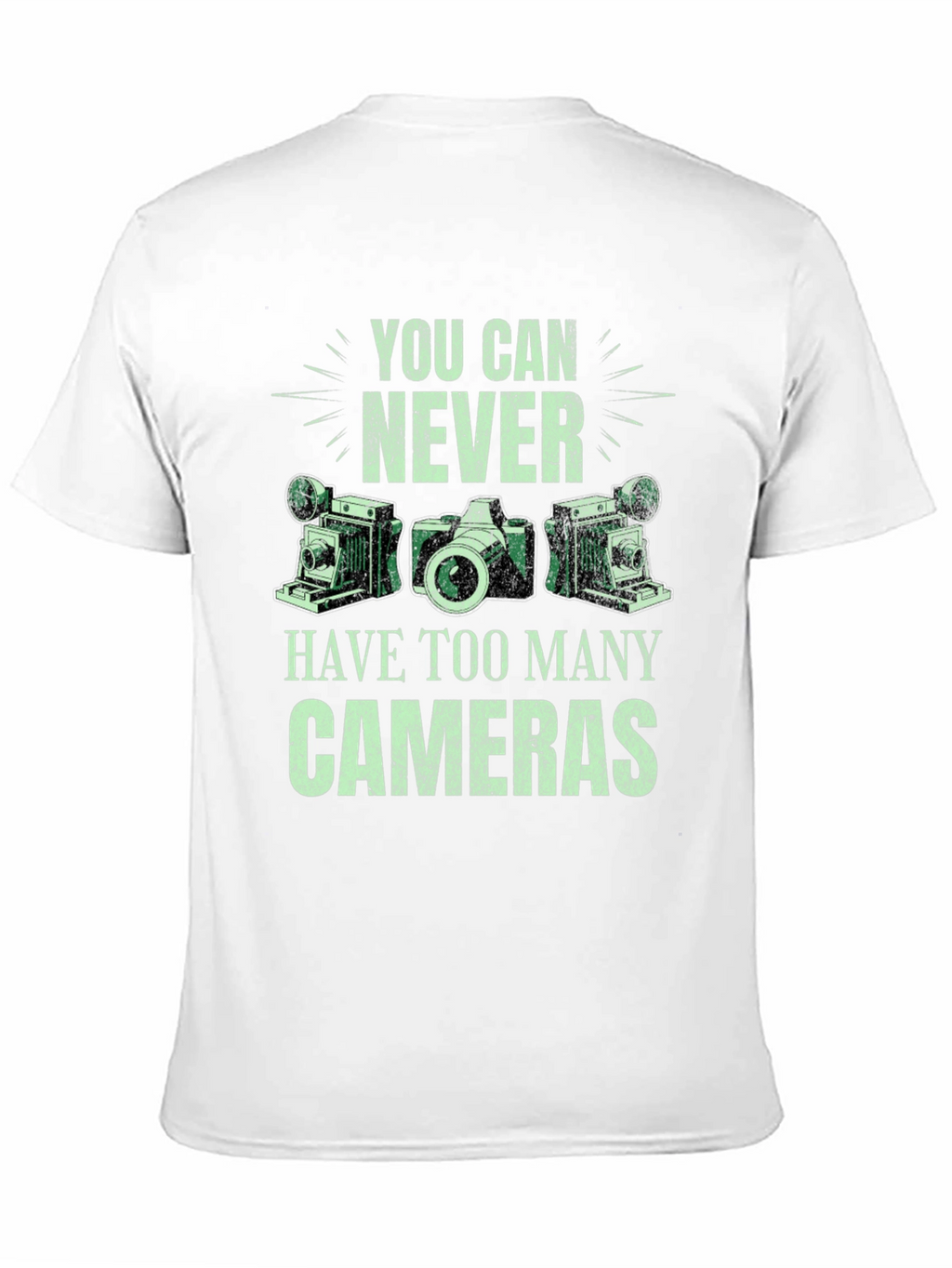 Never Too Many Cameras Black Graphic Tee