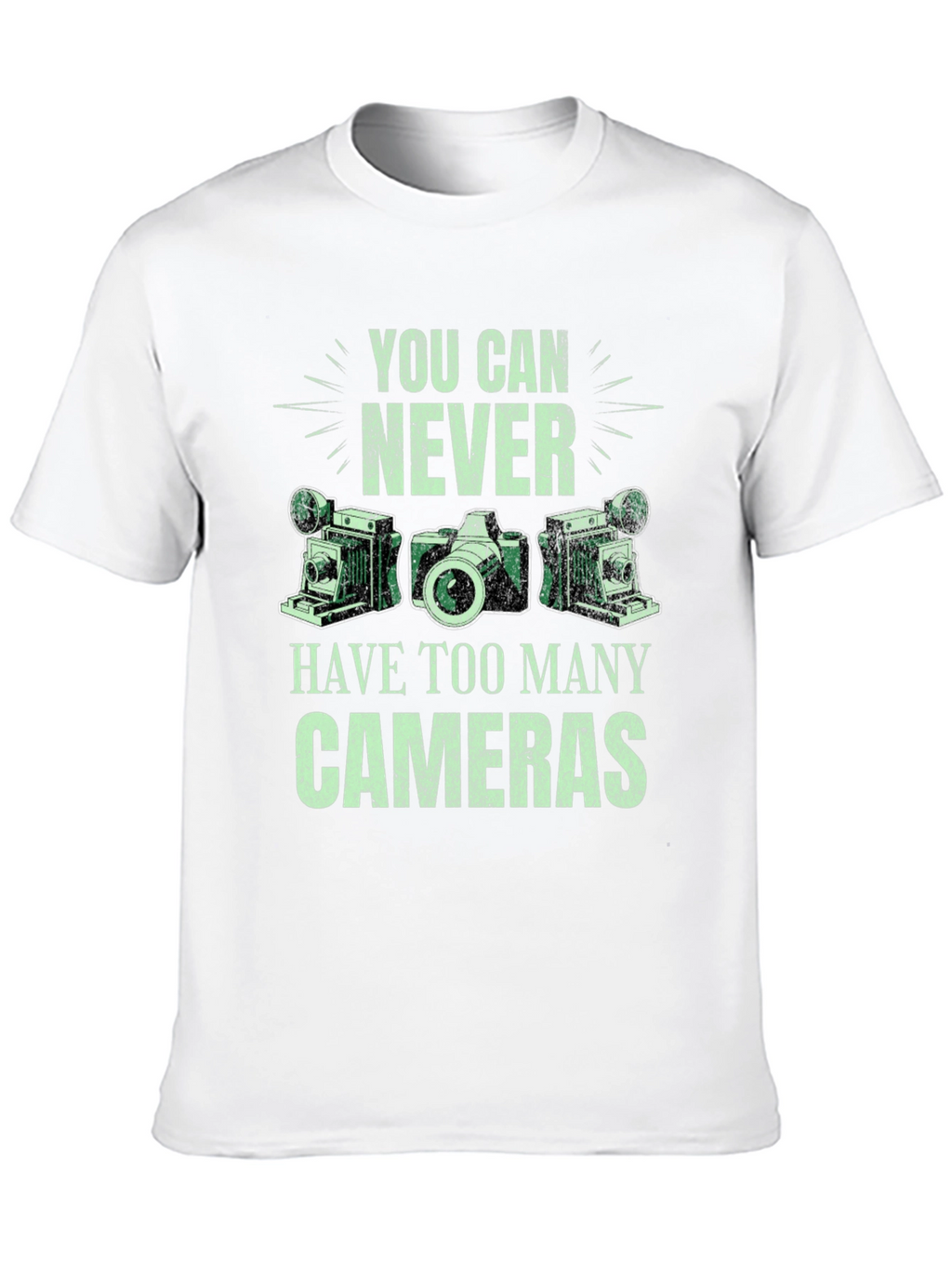Never Too Many Cameras Black Graphic Tee
