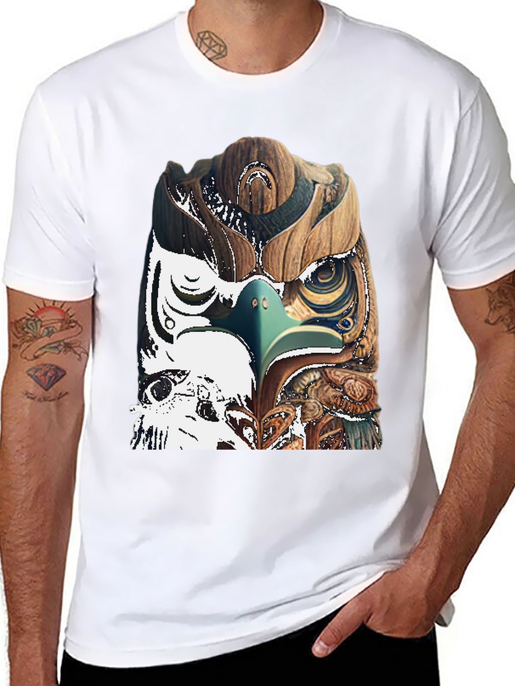 Wood Owl Graphic Tee - Unique Nature Style