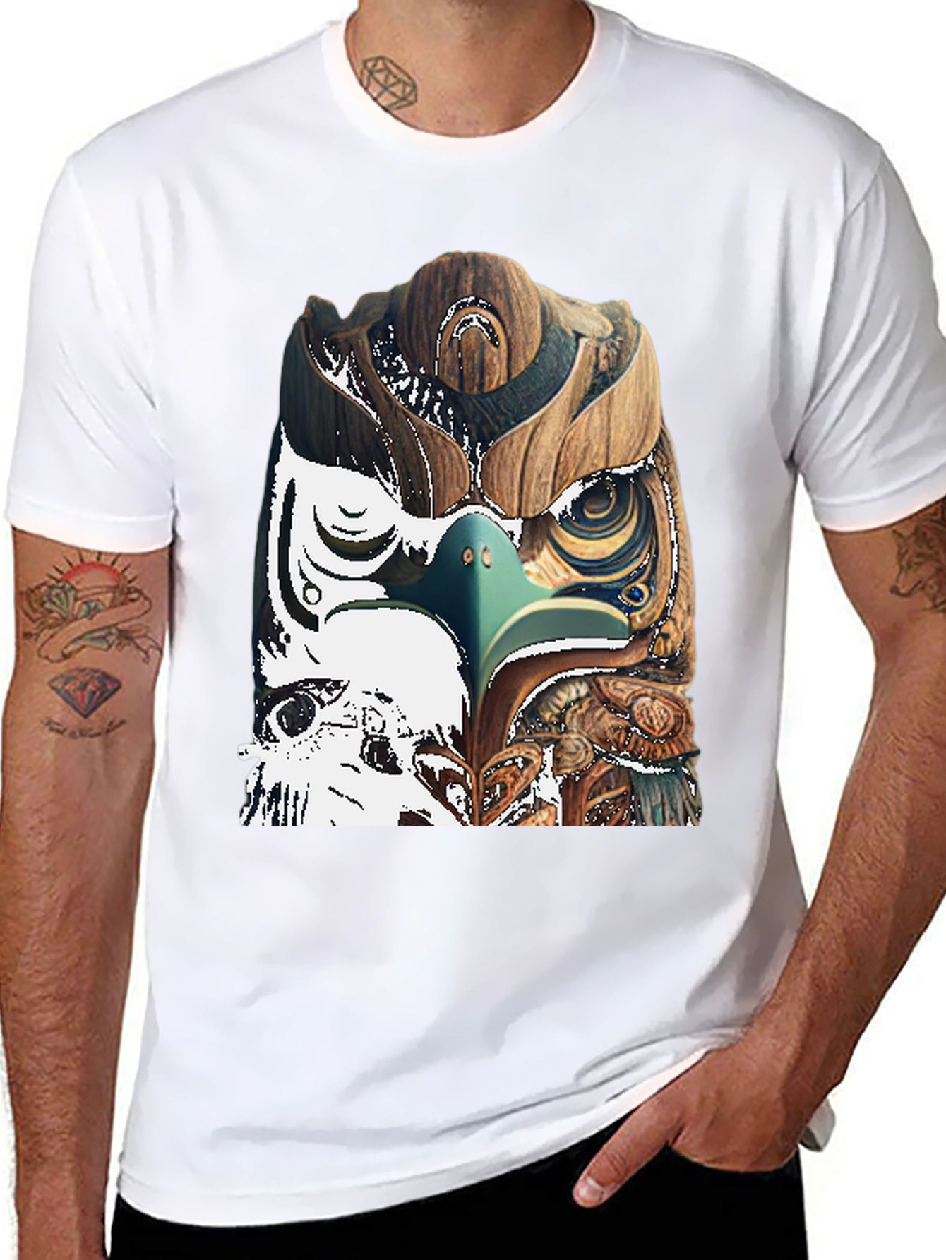 Wood Owl Graphic Tee - Unique Nature Style