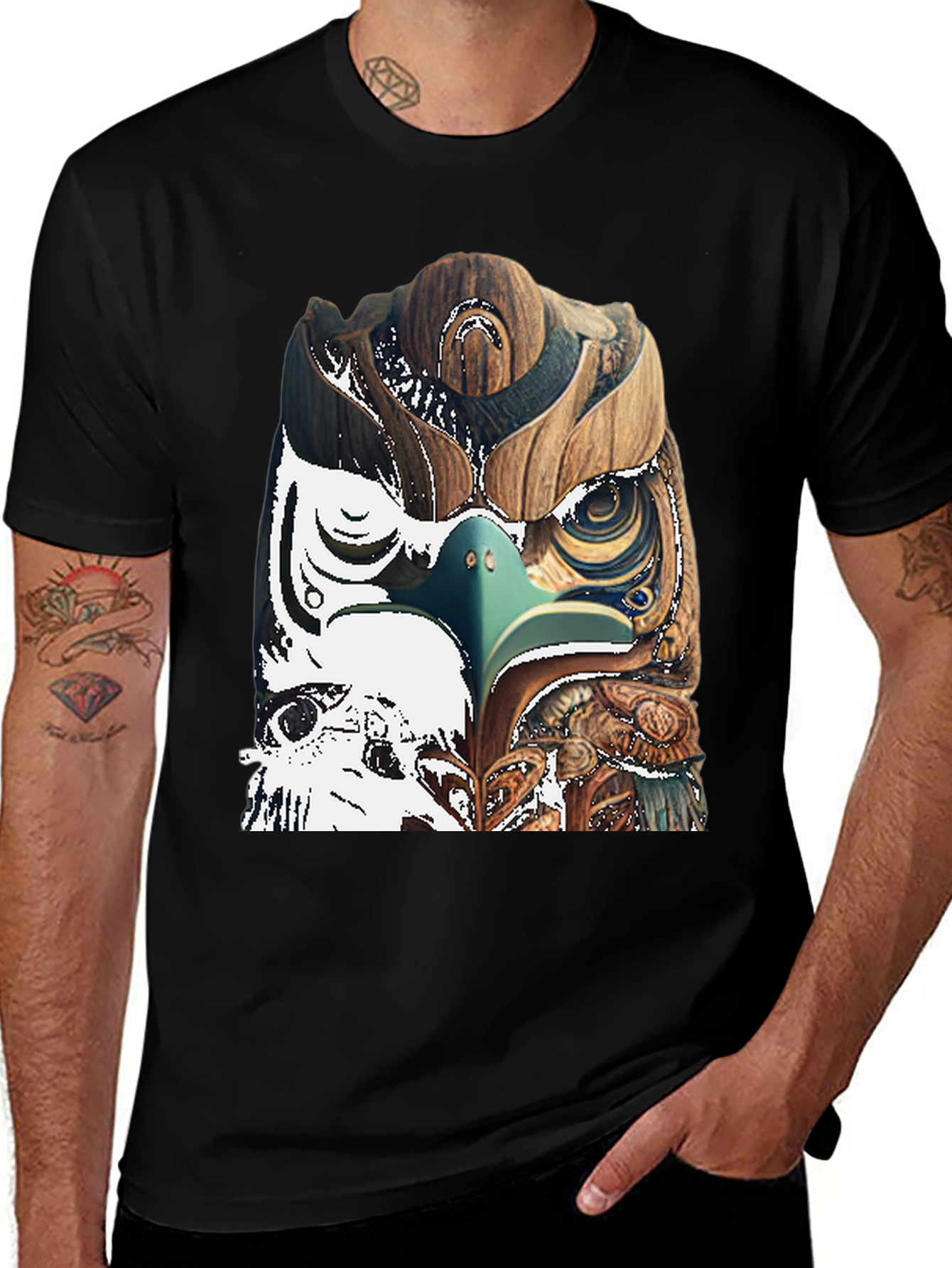 Wood Owl Graphic Tee - Unique Nature Style