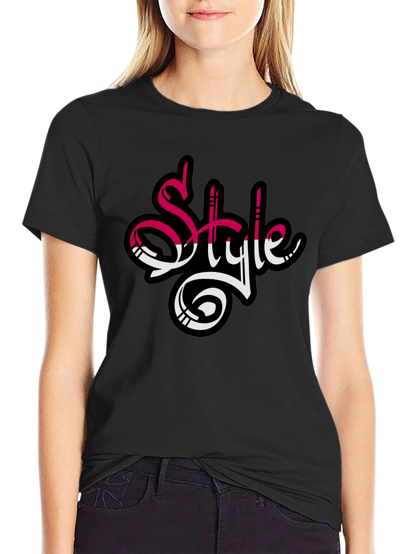 Stylish Mens Black Style Graphic T-Shirt