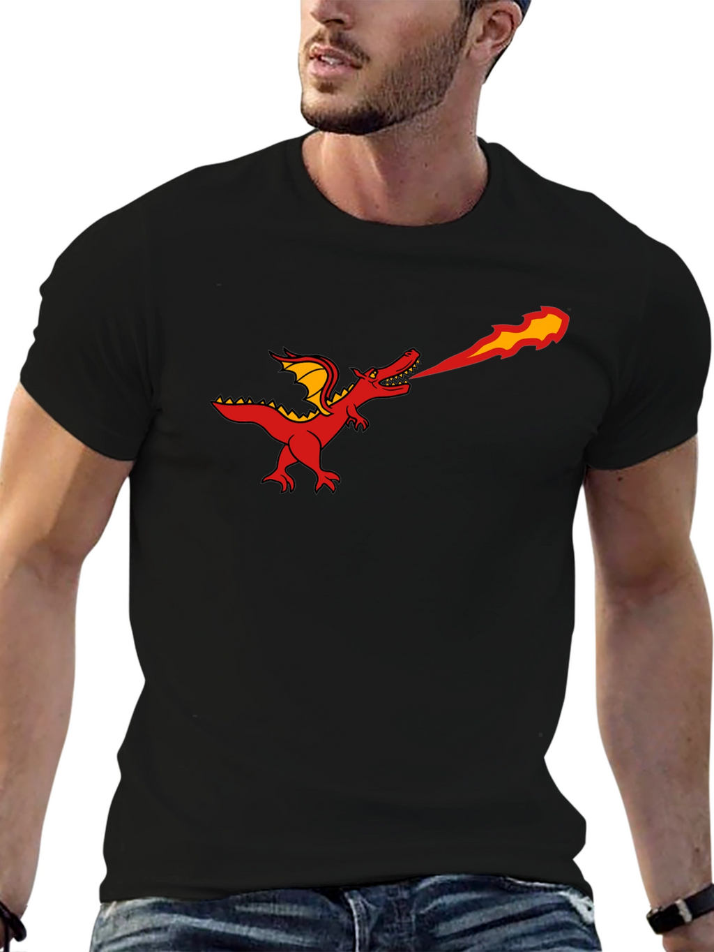 Fire Breathing Dragon T-Shirt - Graphic Tee