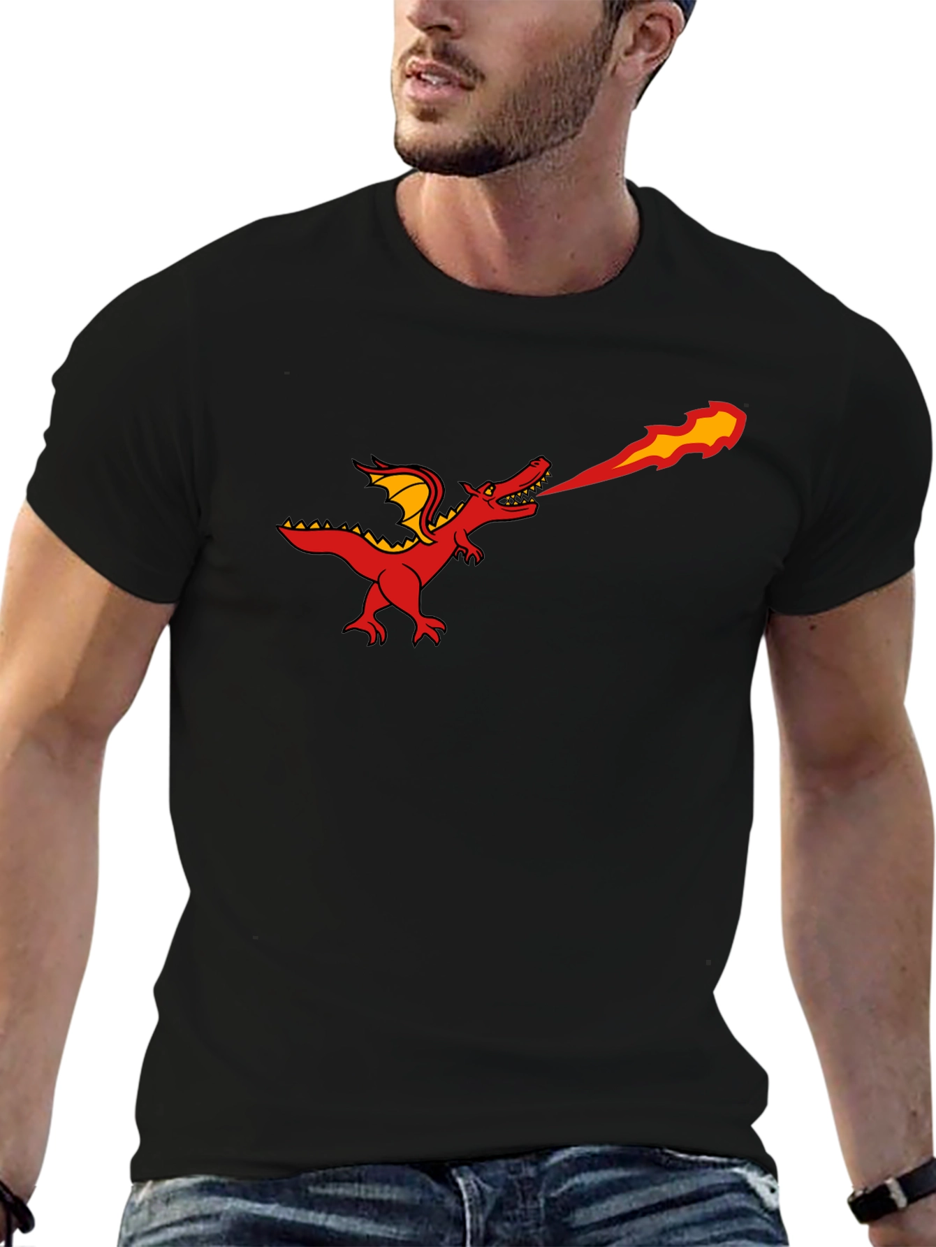Fire Breathing Dragon T-Shirt - Graphic Tee