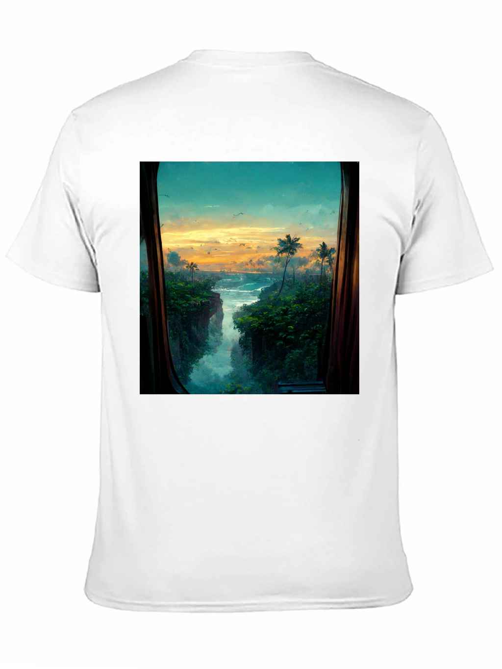Tropical View T-Shirt - Nature Window Design