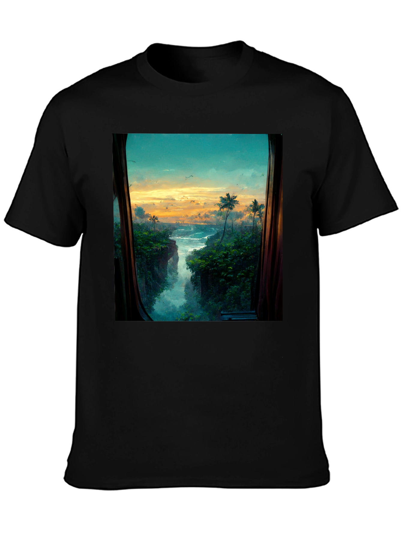 Tropical View T-Shirt - Nature Window Design