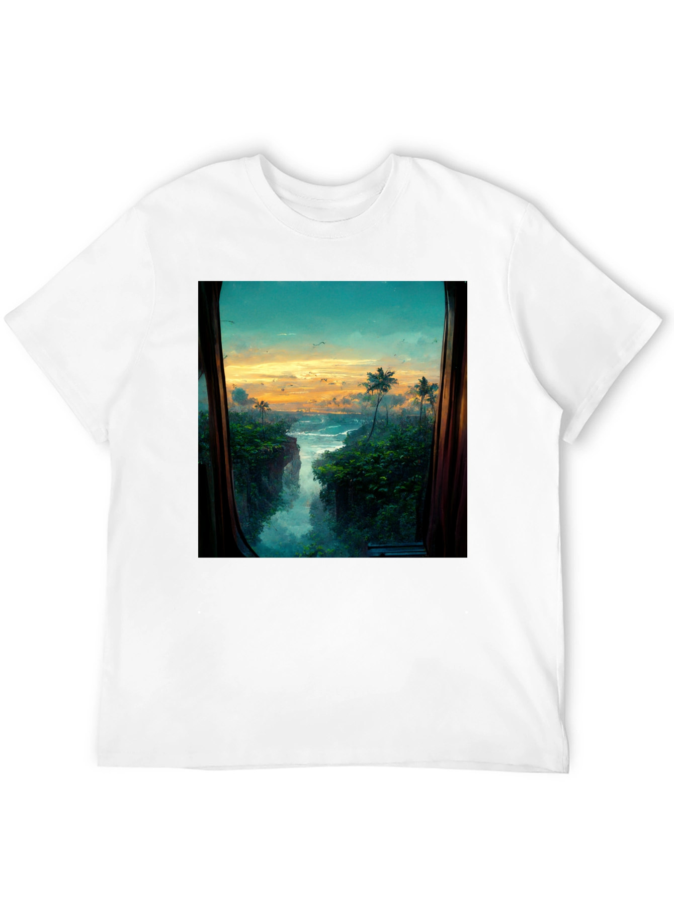Tropical View T-Shirt - Nature Window Design