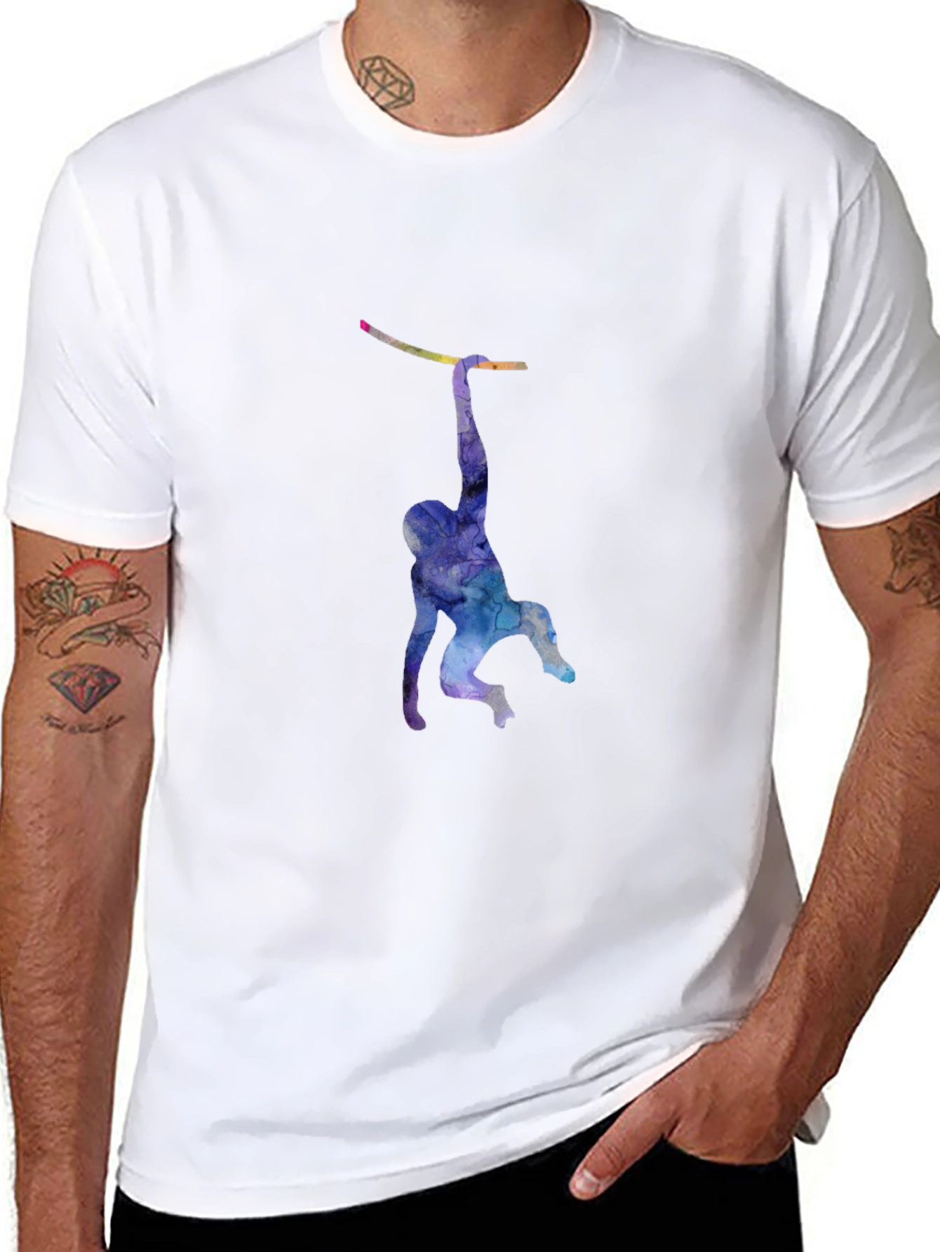 Monkeying Around: Mens Black Graphic T-Shirt
