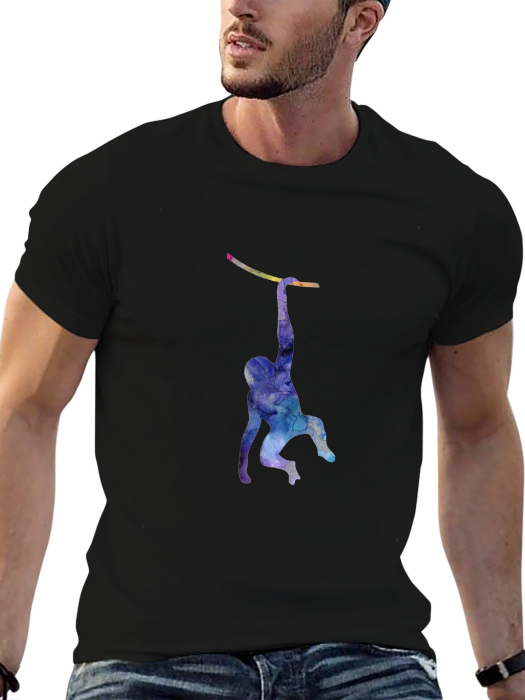 Monkeying Around: Mens Black Graphic T-Shirt