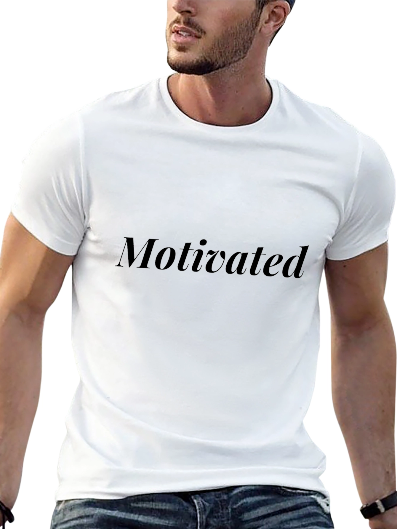 Motivated Black T-Shirt - Classic Crew Neck Tee