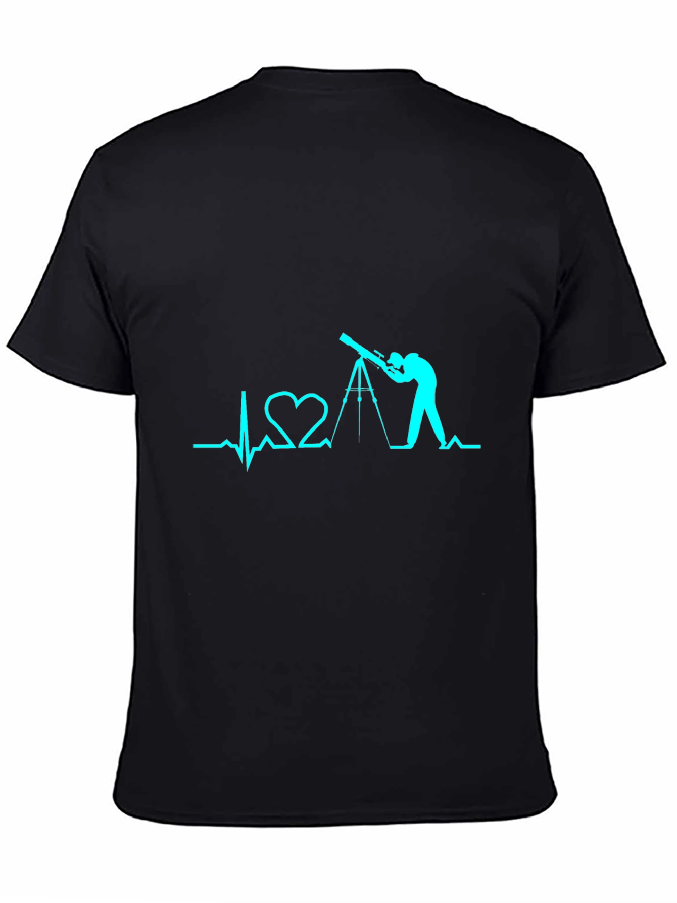 Telescope Heartbeat Graphic Tee - Astronomy Lover Shirt