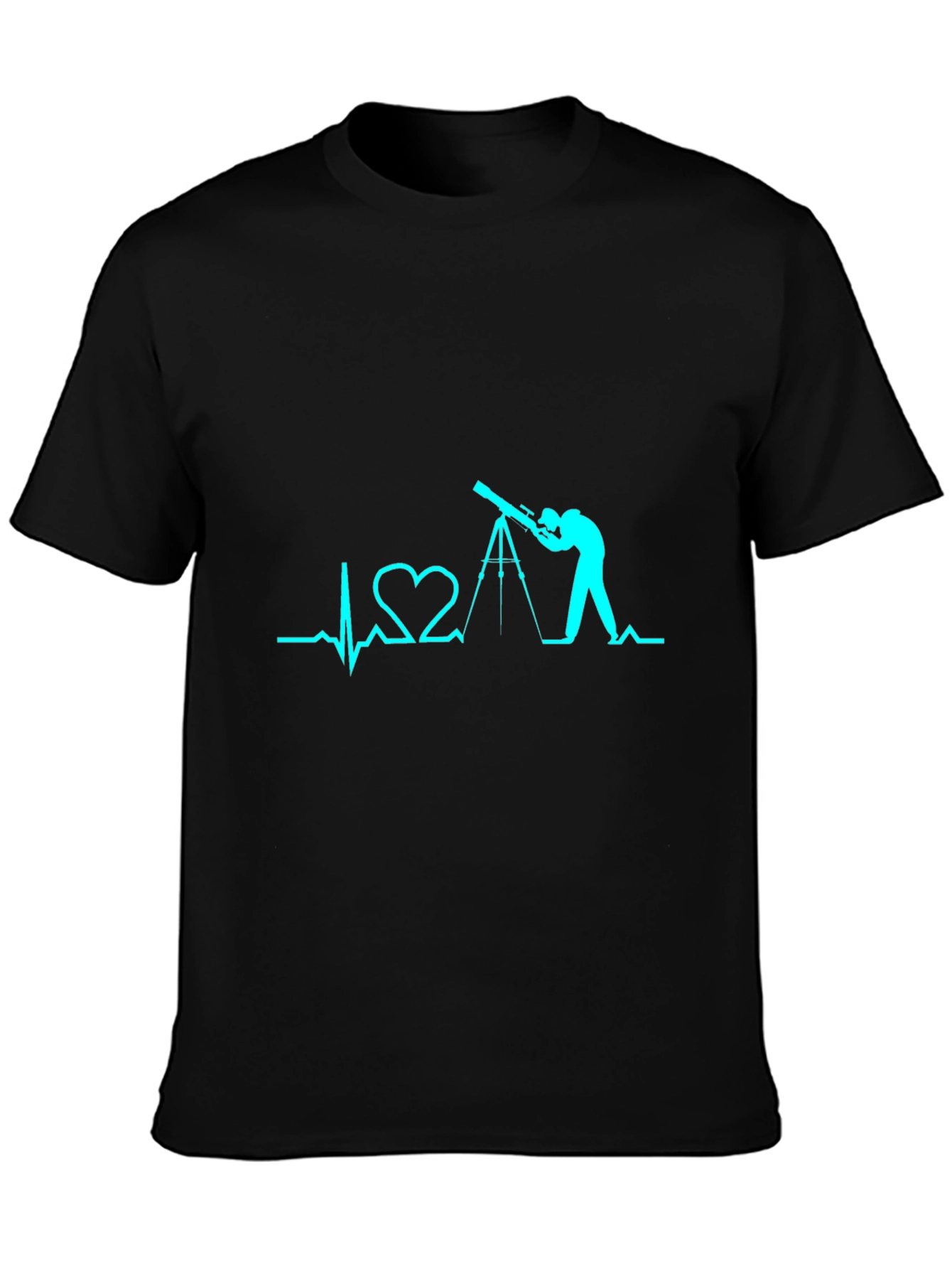 Telescope Heartbeat Graphic Tee - Astronomy Lover Shirt