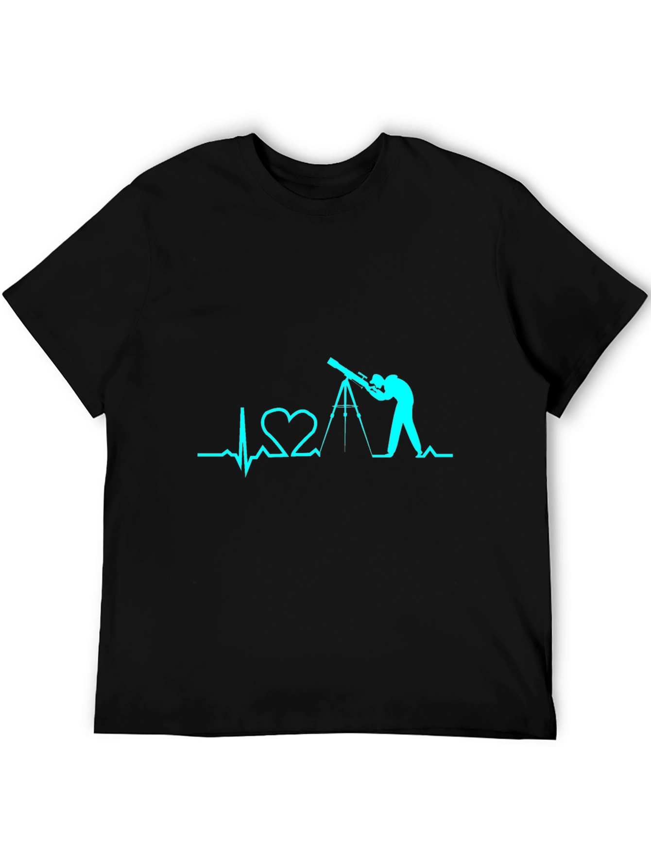 Telescope Heartbeat Graphic Tee - Astronomy Lover Shirt