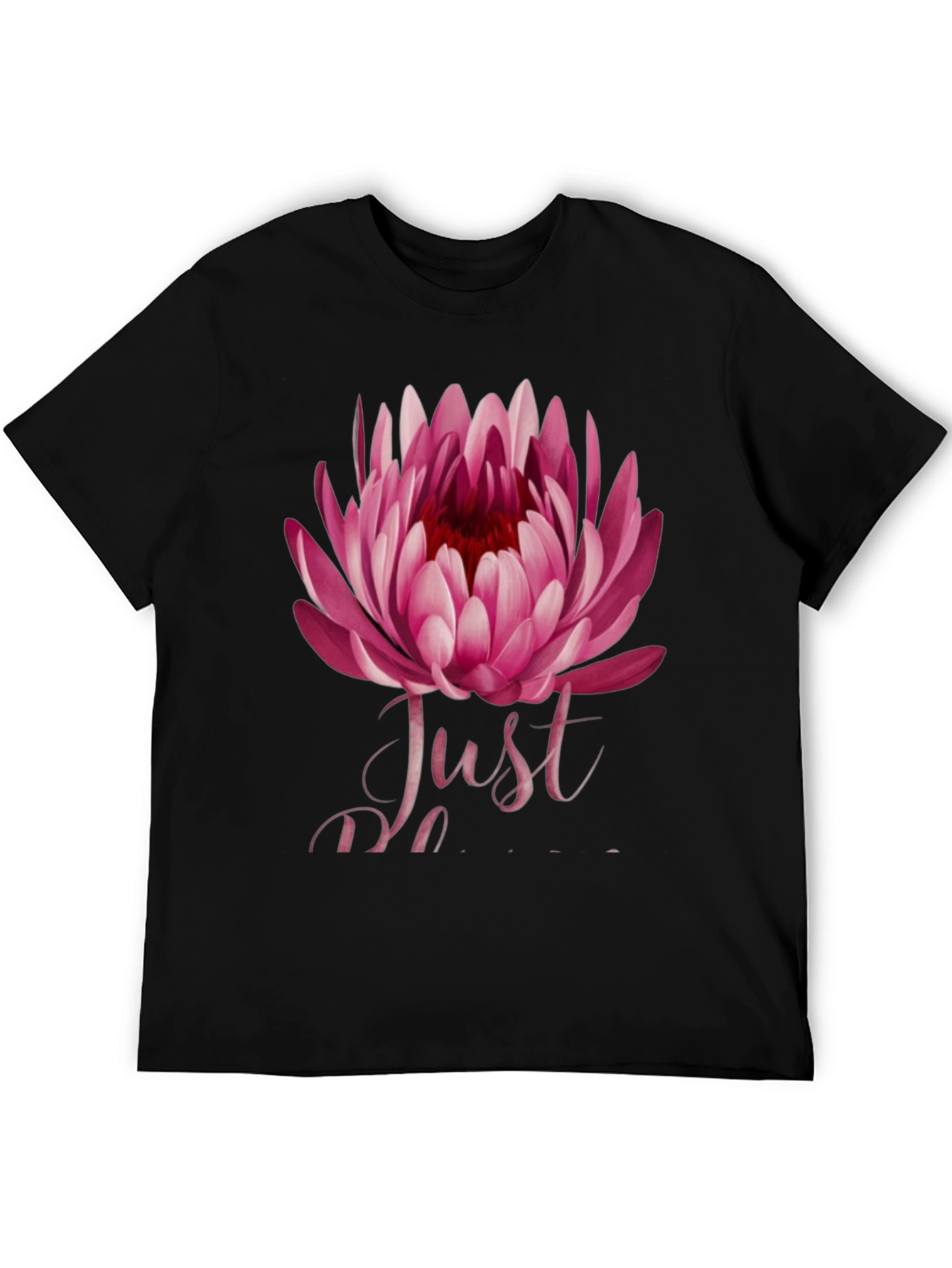Floral Just Do It Mens Black T-Shirt