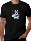I Love Winter Time Black T-Shirt
