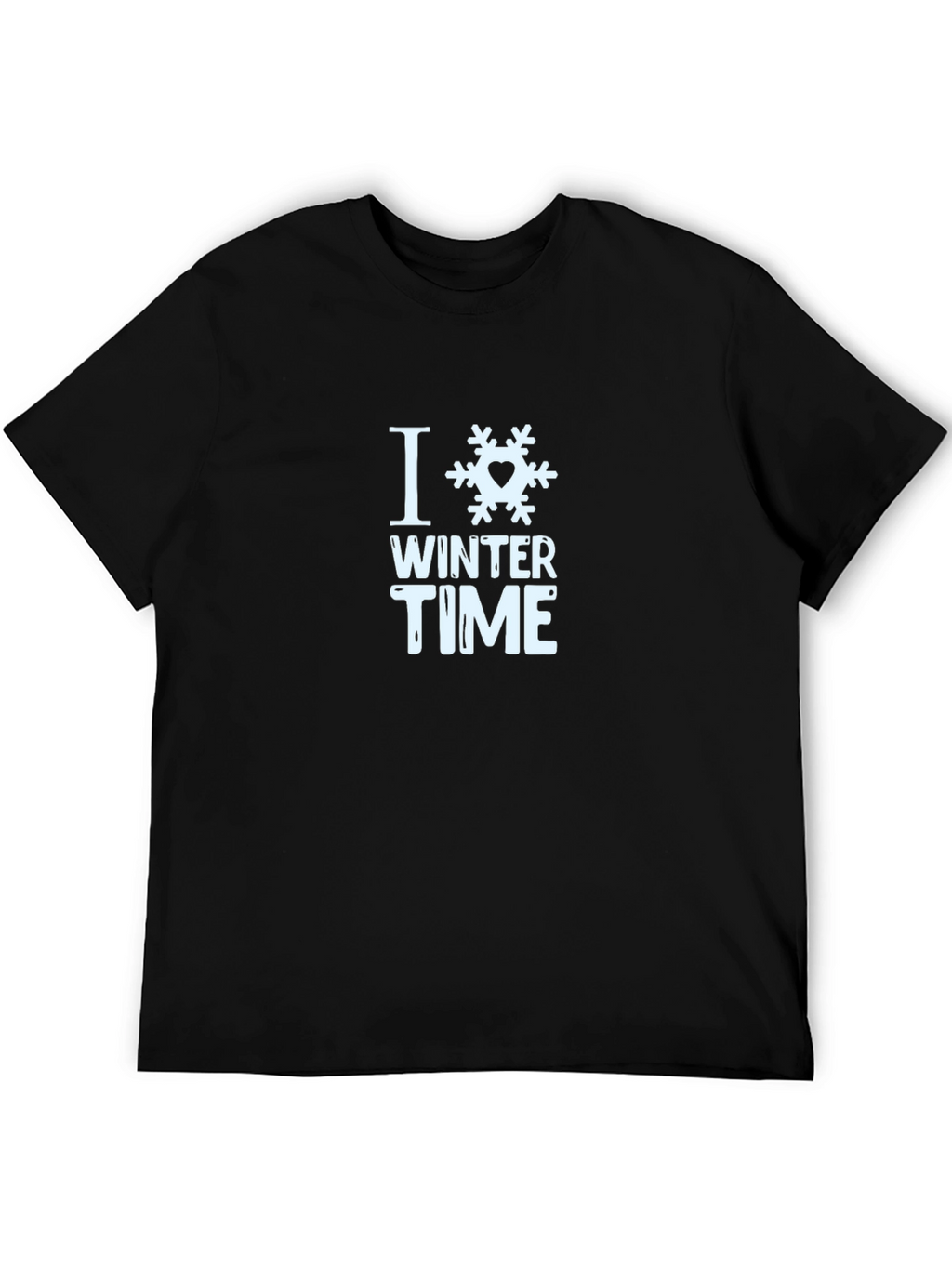 I Love Winter Time Black T-Shirt