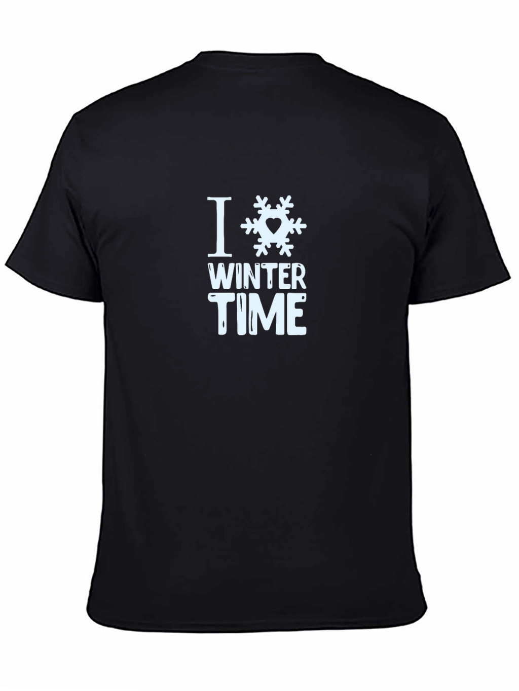 I Love Winter Time Black T-Shirt