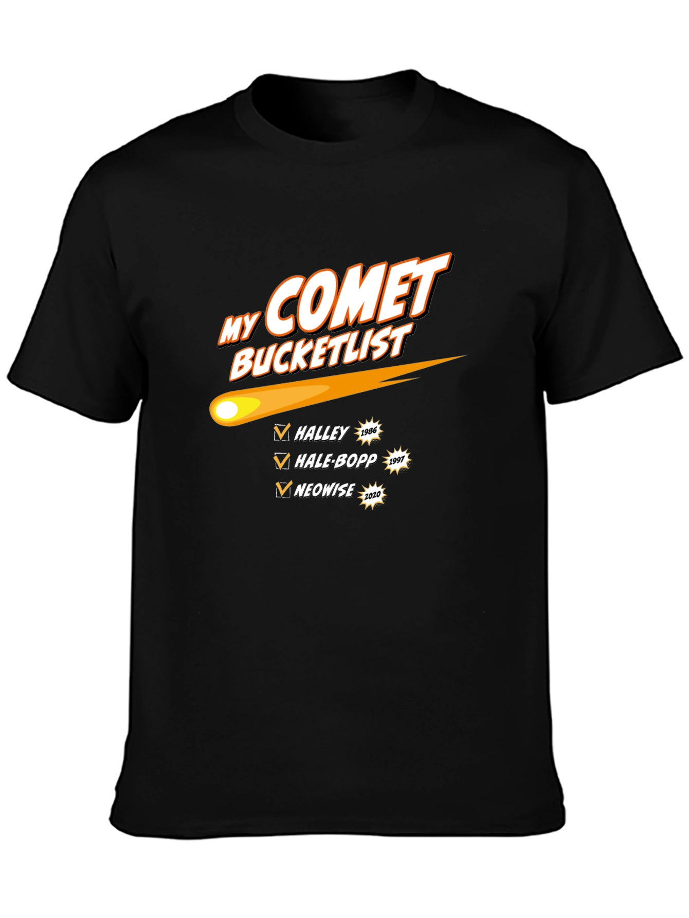 Comet Bucket List Graphic T-Shirt - Astronomy Tee