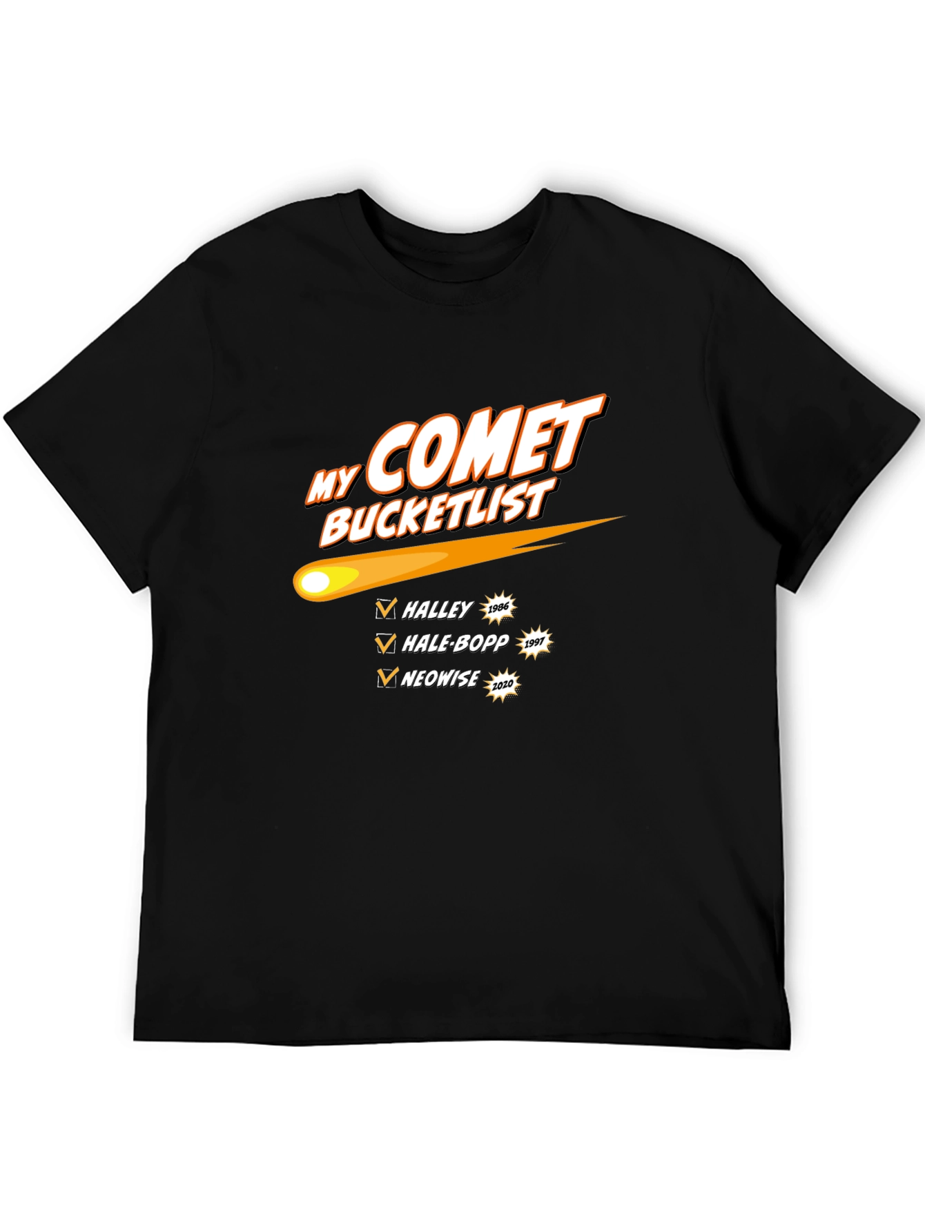 Comet Bucket List Graphic T-Shirt - Astronomy Tee