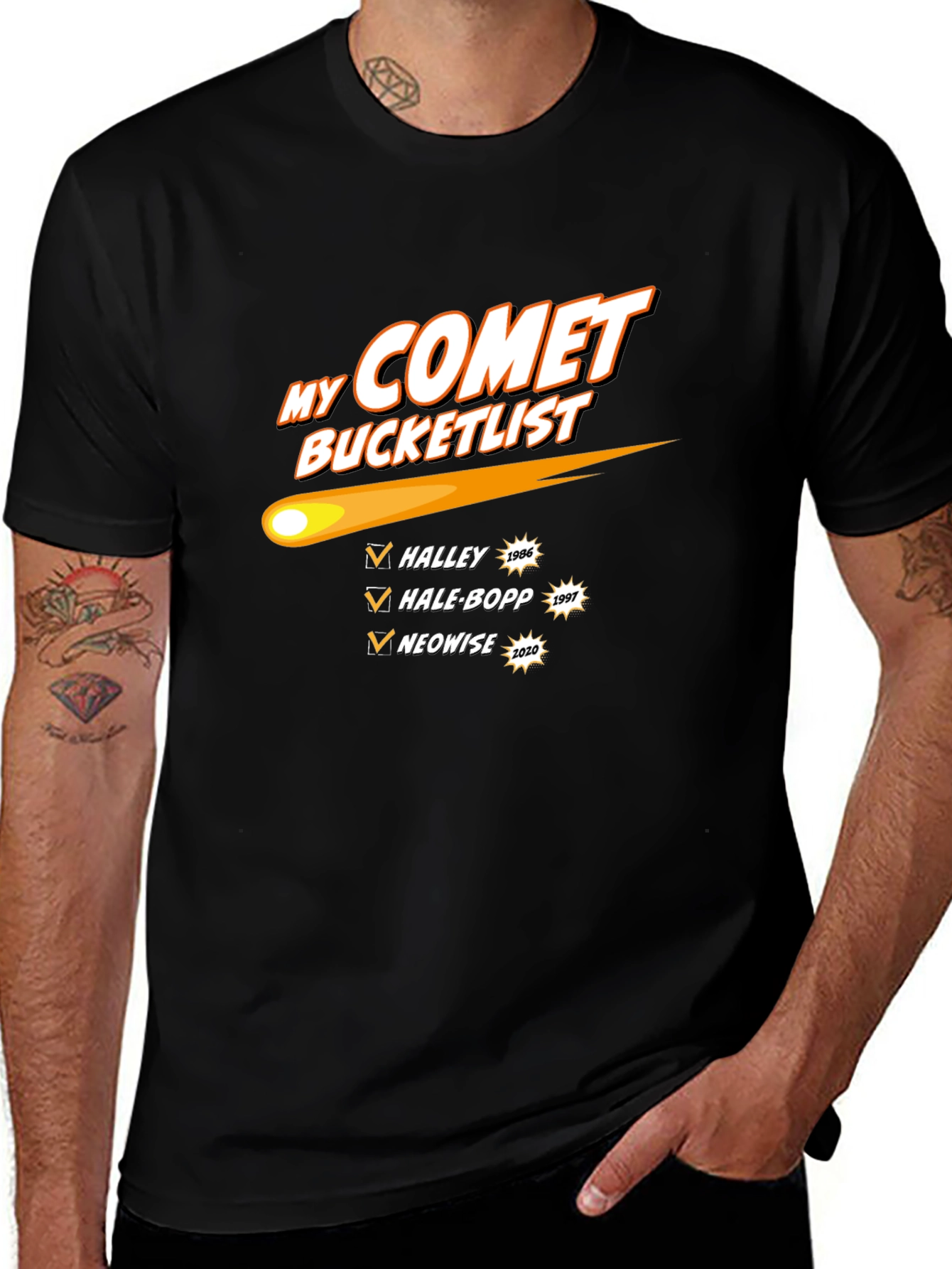 Comet Bucket List Graphic T-Shirt - Astronomy Tee