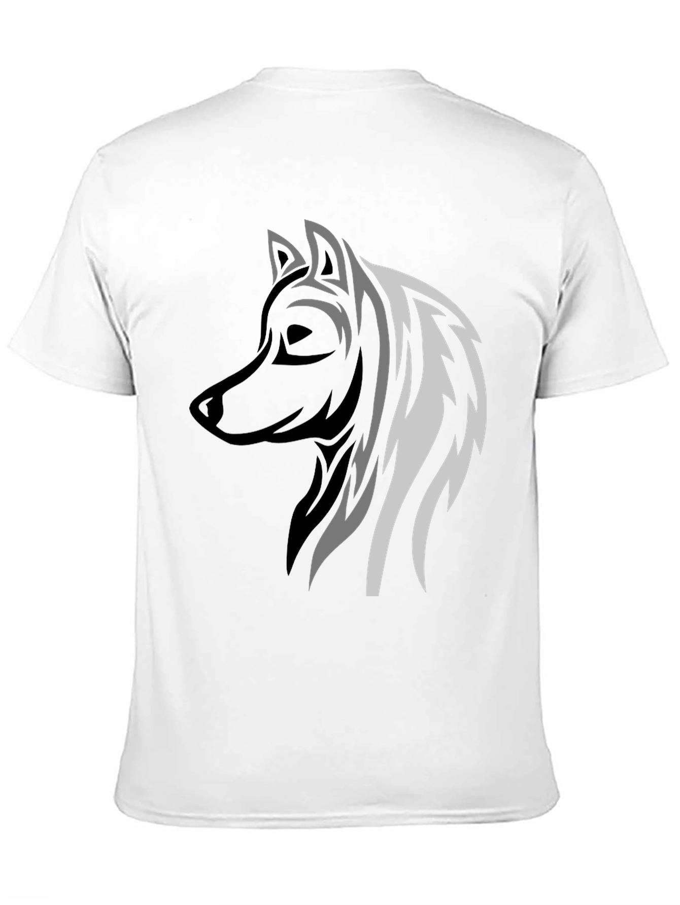 Wolf Graphic Print Mens Black T-Shirt