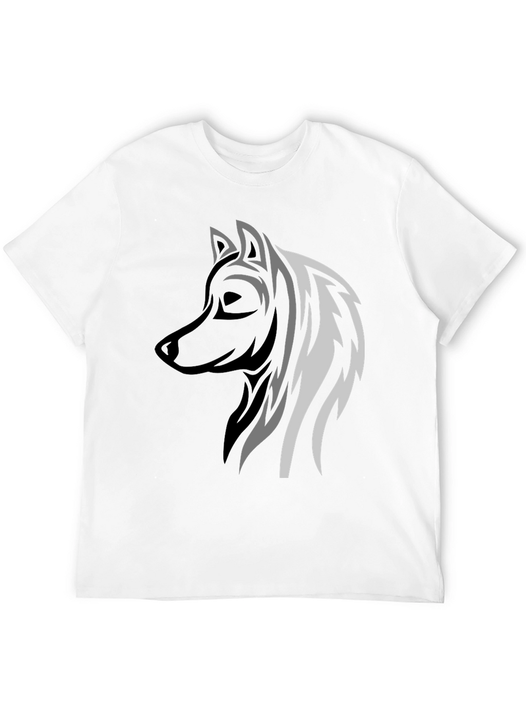 Wolf Graphic Print Mens Black T-Shirt