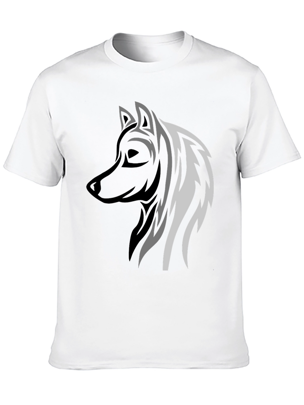 Wolf Graphic Print Mens Black T-Shirt