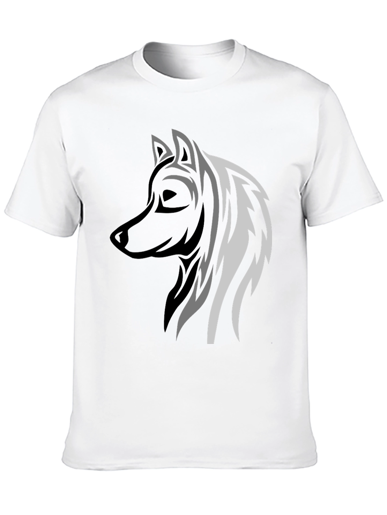 Wolf Graphic Print Mens Black T-Shirt