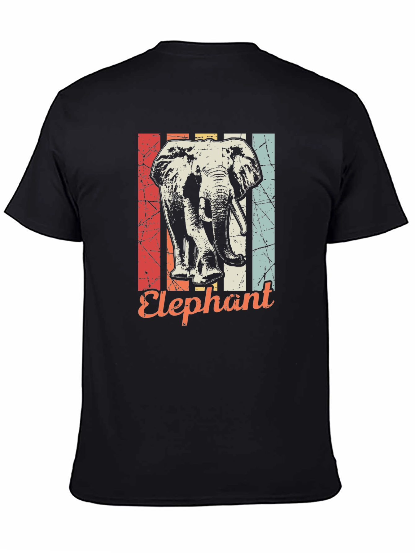 Retro Elephant Graphic T-Shirt - Vintage Style Mens Tee