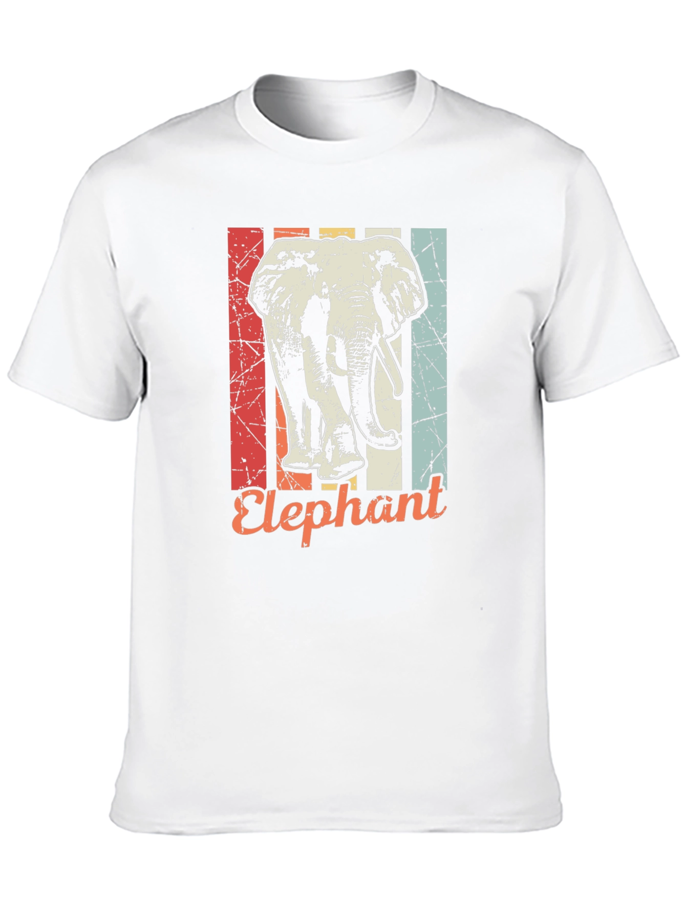 Retro Elephant Graphic T-Shirt - Vintage Style Mens Tee