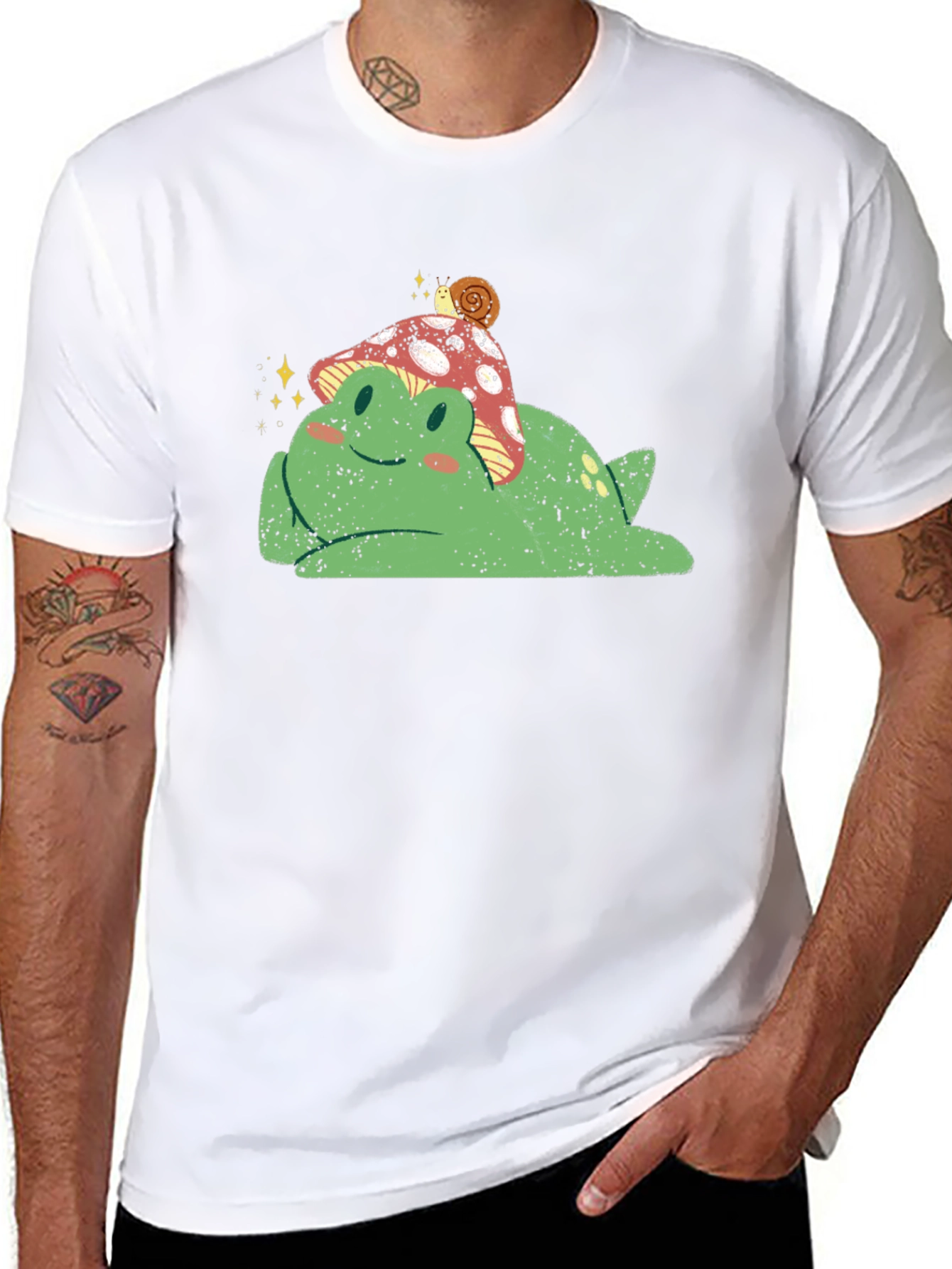 Frog with Mushroom Hat Graphic Tee