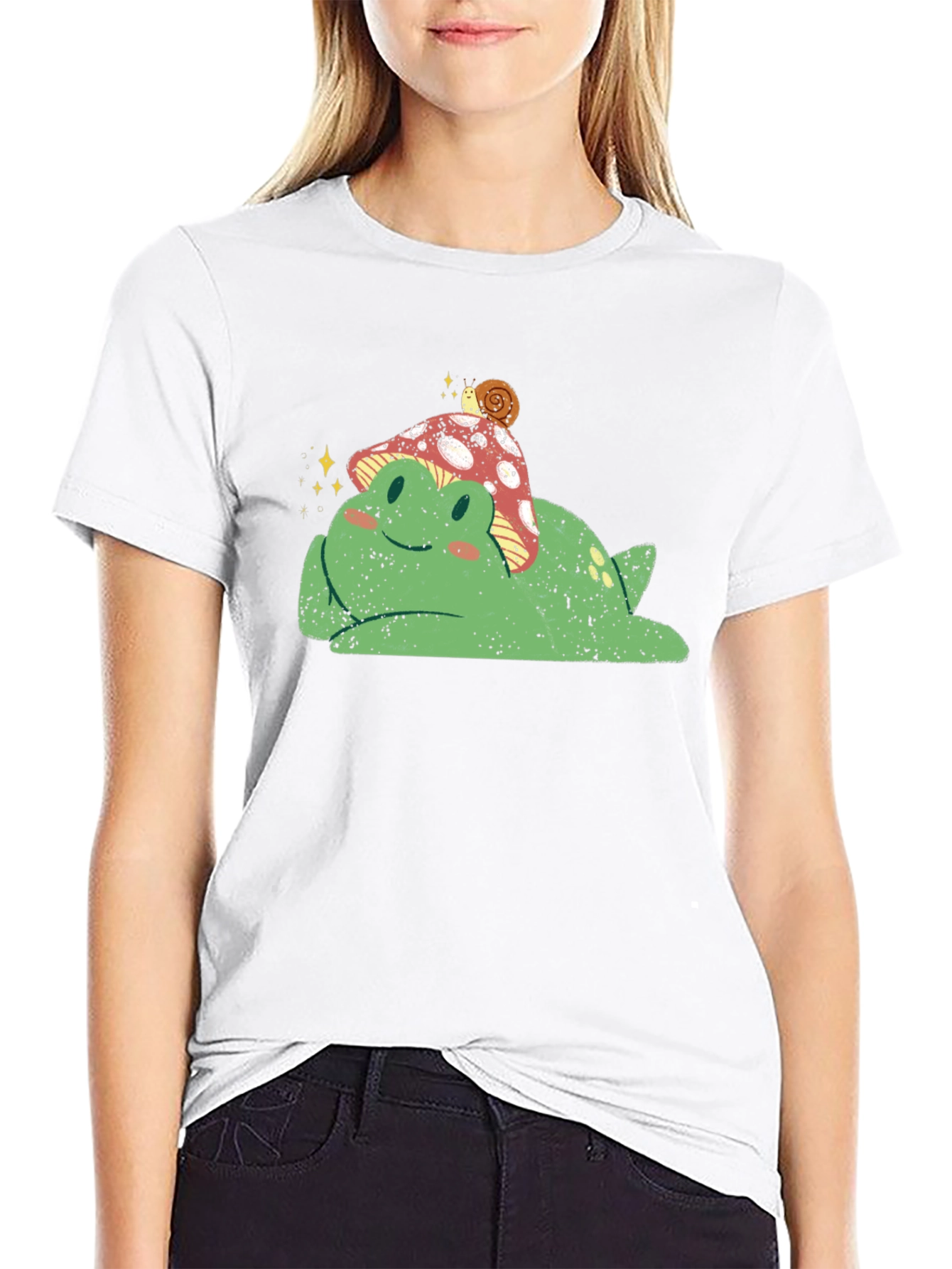 Frog with Mushroom Hat Graphic Tee