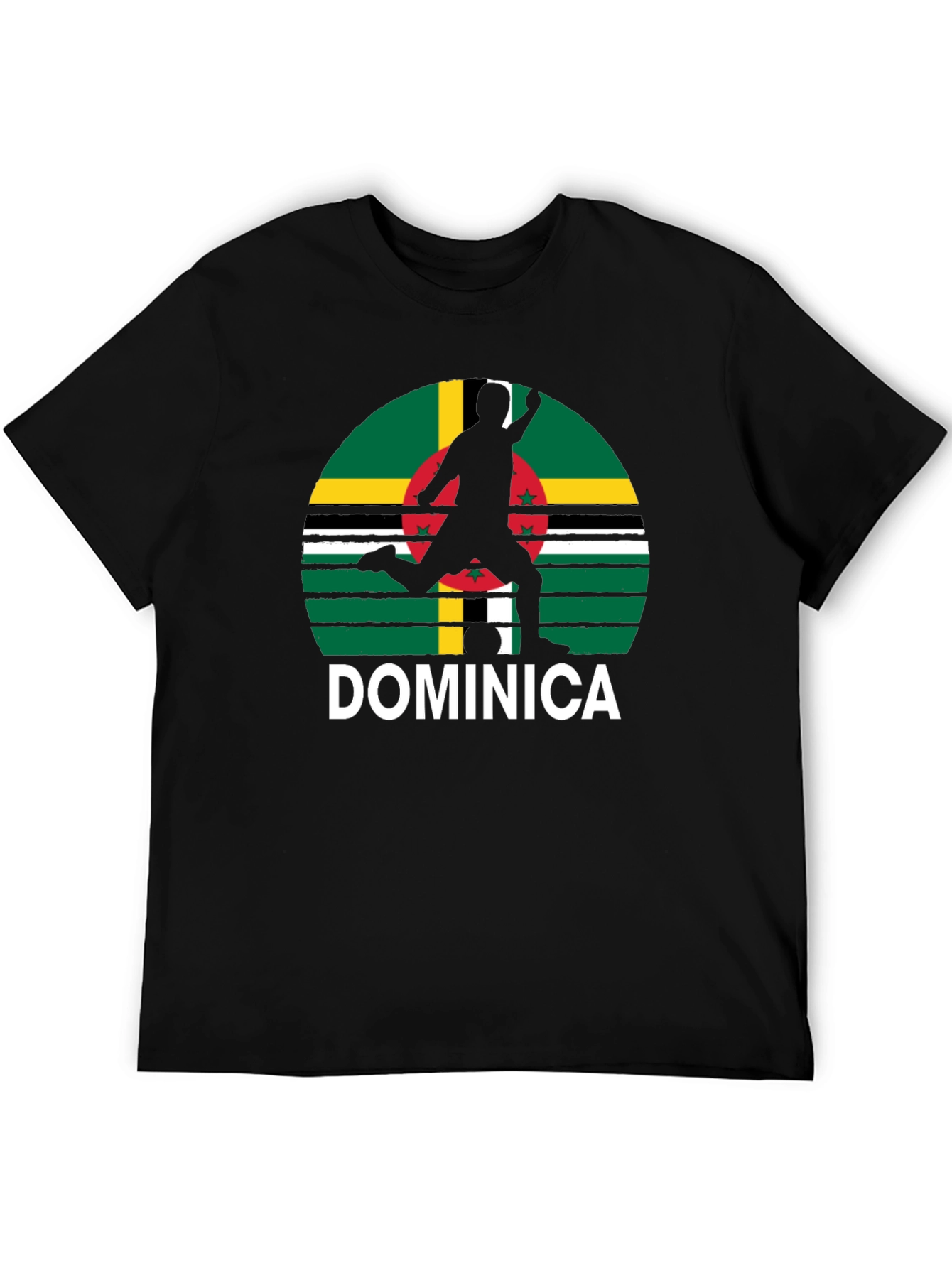 Dominica Soccer T-Shirt - Black Tee