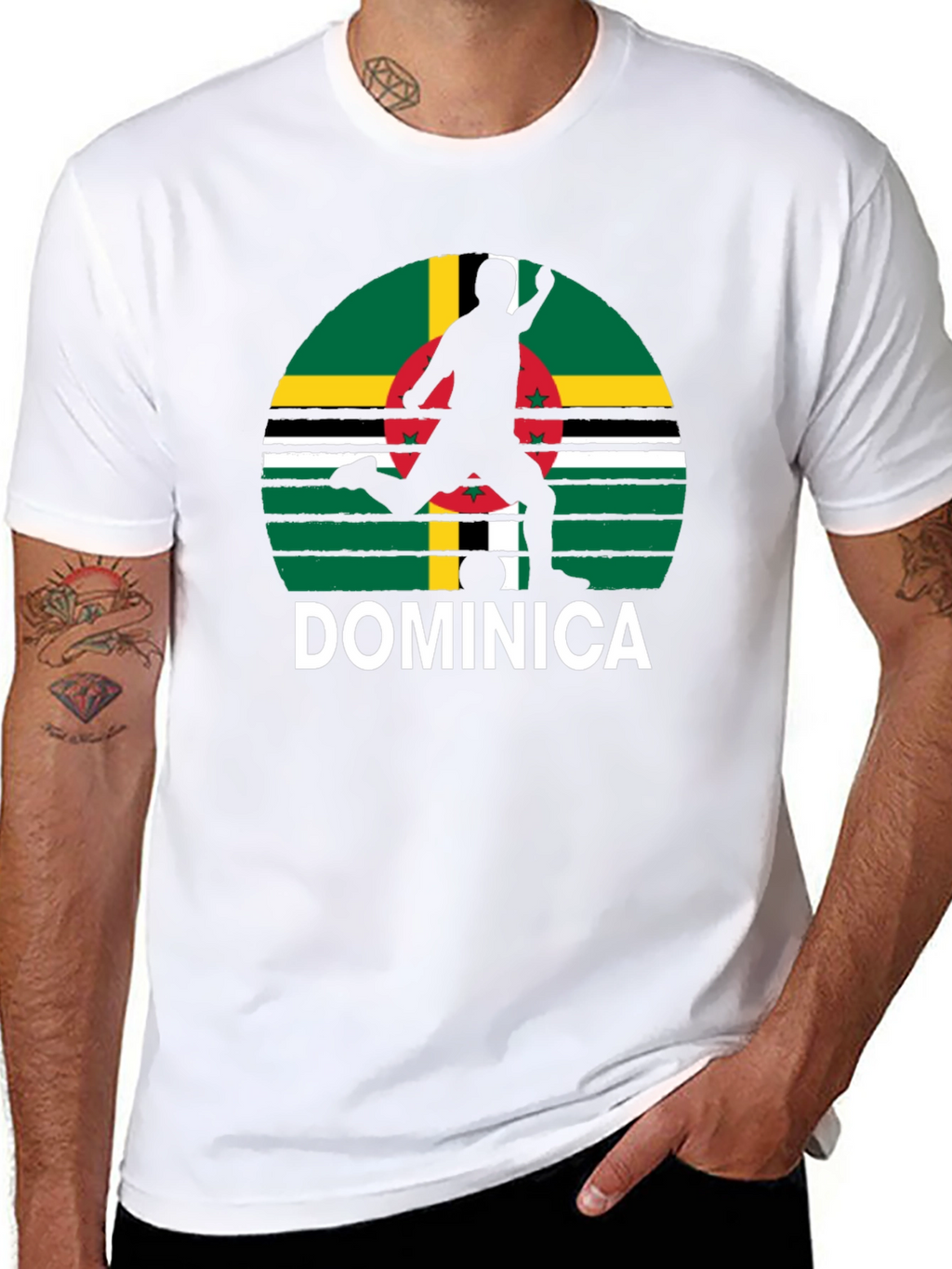 Dominica Soccer T-Shirt - Black Tee