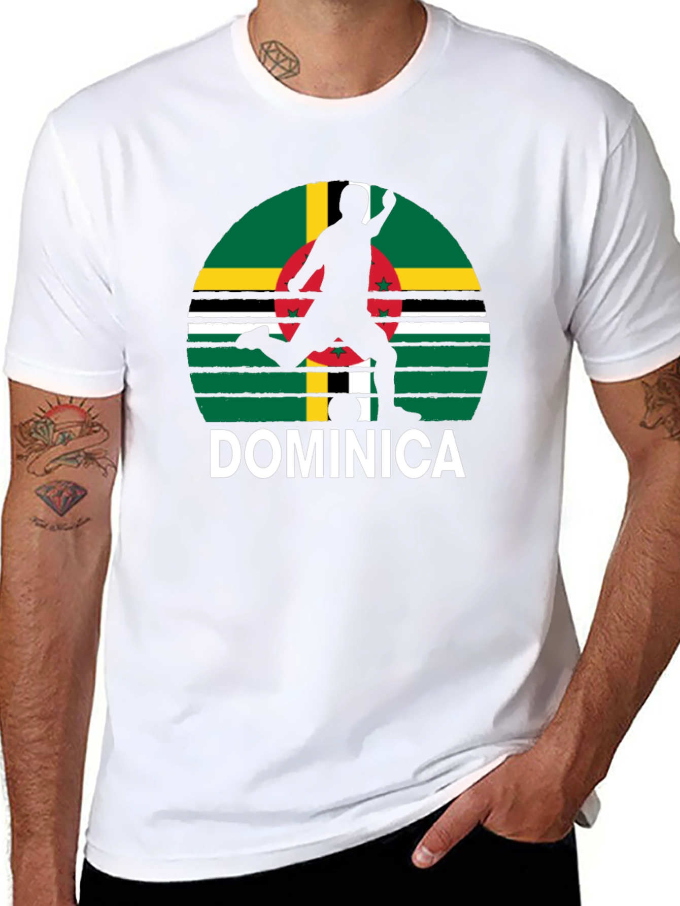 Dominica Soccer T-Shirt - Black Tee