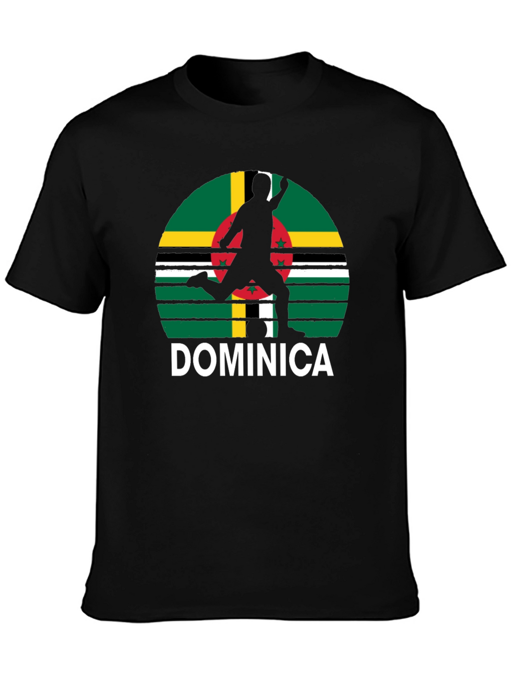 Dominica Soccer T-Shirt - Black Tee