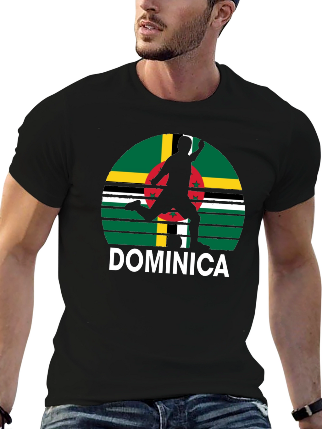 Dominica Soccer T-Shirt - Black Tee