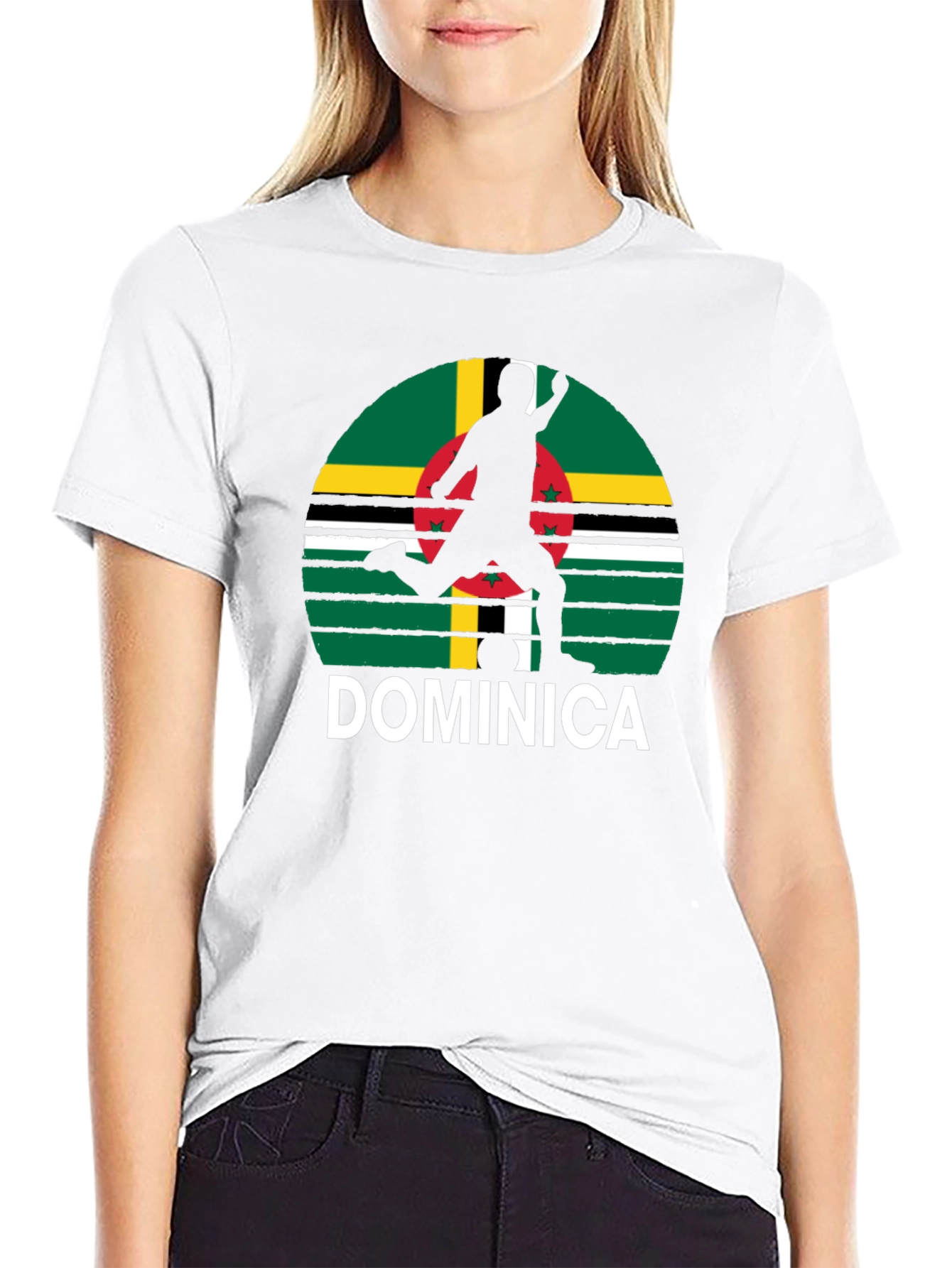 Dominica Soccer T-Shirt - Black Tee