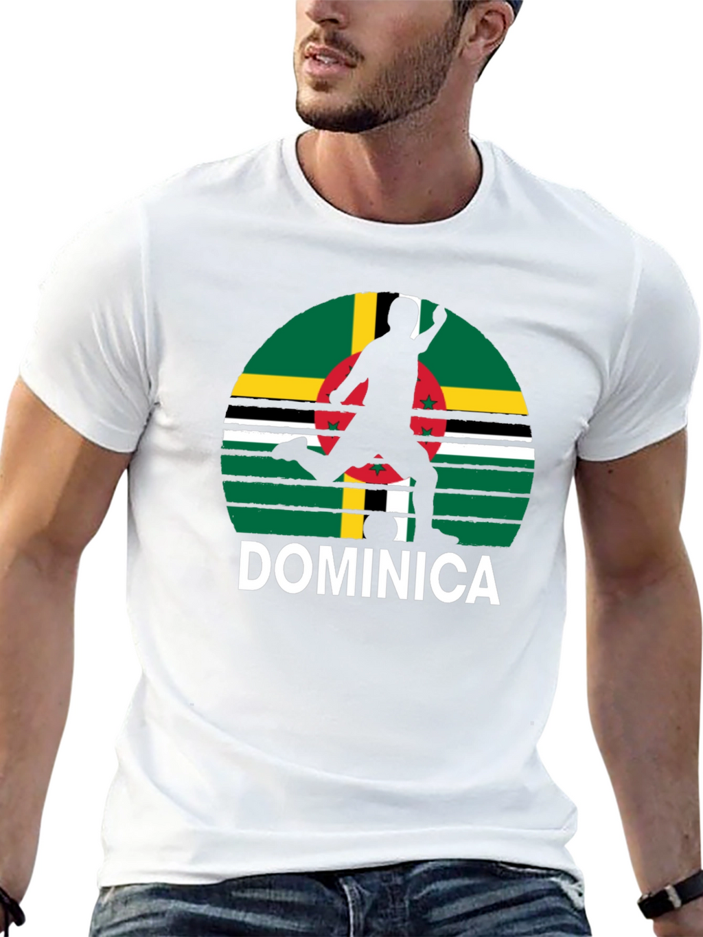 Dominica Soccer T-Shirt - Black Tee