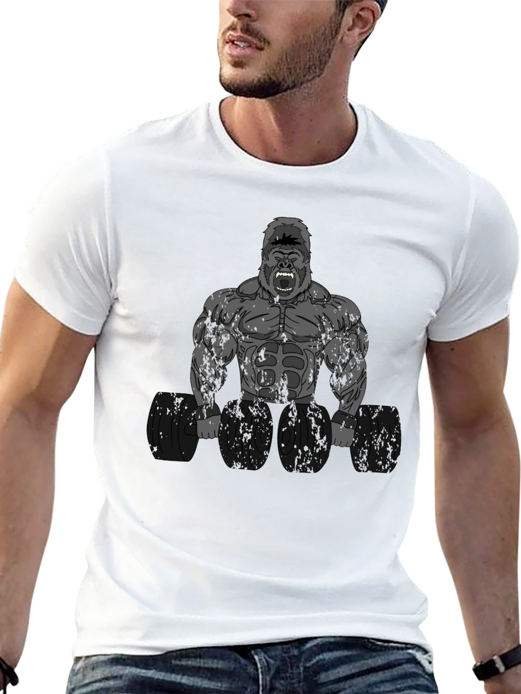 Bodybuilding Gorilla Graphic T-Shirt