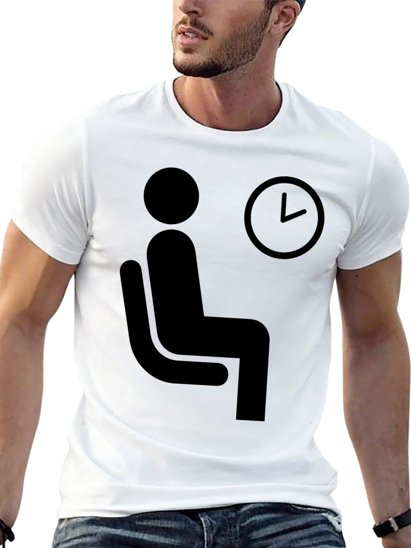 Waiting Time T-Shirt - Funny Waiting Man Graphic Tee