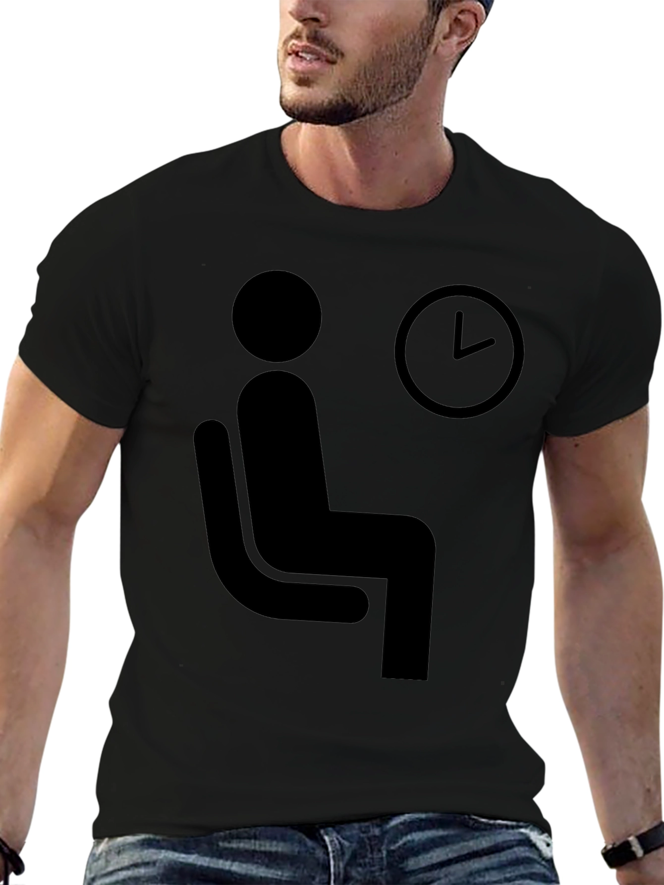 Waiting Time T-Shirt - Funny Waiting Man Graphic Tee