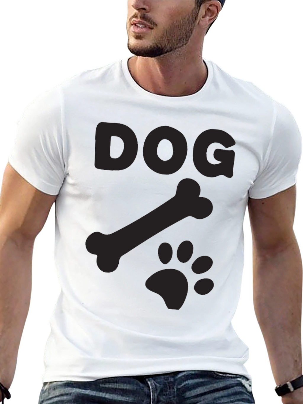 Dog Bone Paw Print T-Shirt